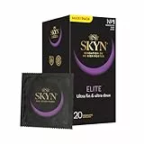 Skyn Elite : Lot de 20 Préservatifs sans latex Skynfeel pour Homme / Taille Régulière, Ultra-Fins et Doux, Forme Droite et Lisse / Largeur nominale 53mm