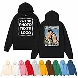 Générique Sweats à Capuche Personnalisé Pull Personnalisable avec Photo et Texte, Hoodie Unisexe
