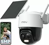 Imou 3K Caméra Surveillance WiFi Exterieure sans Fil Solaire avec Batterie 5000mAh, Caméra Solaire Exterieur 360° PTZ, 2.4GHz, Détection de Personnes/Véhicules, Vision Nocturne Couluer,IP65,Mode Privé