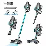 Aspirateur Balai sans Fil N300, 25KPa & 2 Vitesses, Aspirateur sans fil 175W, Aspirateur Léger, 50Min Autonomie, 6 en 1 Aspirateur Balai sans Sac pour Les Poils d'animaux, Tapis, Canapé, Voiture