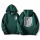 zhedu Anime AOT Merch Scout Regiment Sweats à Capuche Imprimés Sweats à Capuche Tops Confortables Pulls (S,Color 04)