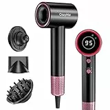 CrazyMar Seche-cheveux Ionique,180 000 tr/min Sèche-cheveux Voyage–Séchage 5X Plus Rapide,Léger & Compact,4 Température,Protection Contre la Surchauffe et Silencieux (Noir)