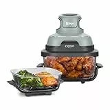 Ninja CRISPi Friteuse sans huile portable, 3,8L, 4-en-1 : Frire sans huile, Rôtir, Garder au chaud, Recroustiller, Design compact, 2 récipients avec couvercles, 1 700 W, Sauge FN101EUSG