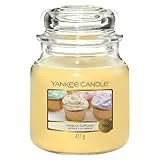 Yankee Candle bougie jarre parfumée | moyenne taille | Gâteau à la vanille | jusqu’à 75 heures de combustion