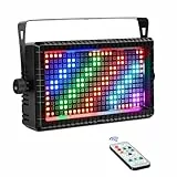 Projecteur Stroboscopique 288 LEDs RGB 3-en-1 pour Scène – Lumières DJ avec Contrôle à Distance & Activation Sonore – Idéal pour Événements, Concerts, Fêtes, Mariages, Églises, Clubs... (1 pièce)
