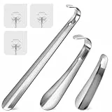 Nadinsta 3 Pièces Chausse Pied Metal en Acier Inoxydable,10/16/ 30 cm Chausse Pied avec Crochet Trou, Chausse-pieds Facile à Utiliser Toutes pour Enceintes, Personnes âgées et Enfants