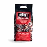 Weber Briquettes (4kg), pour une combustion longue et constante, idéales pour griller longuement les aliments, bois 100% naturel, produit de l'UE, obtenu de manière durable, certifié FSC (17590)