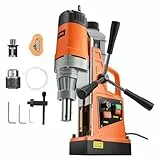 VEVOR Perceuse Magnétique Diamètre 50 mm Profondeur 50 mm Carotteuse à Diamant 1550 W 13000 N 500 tr/min Perceuse à Colonne Trou Net pour Rénovation Maison Construction de Navire Chemin de Fer Pont