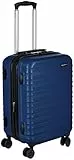 Amazon Basics Valise Cabine, Bagages Cabine, Valise à Main Rigide et Extensible, en ABS avec 4 Roulettes Pivotantes - 55 cm - Bleu Marine