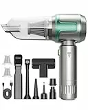 KITBEZN Aspirateur à Main, 26000PA Aspirateur Voiture sans Fil Puissant, 220000 TR/Min Moteur sans Balai, 4 en 1 Niveaux Réglables pour Poils d'animaux, Voiture, Maison, Vert
