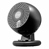 Iris Ohyama Woozoo, Ventilateur de table silencieux, puissant & portable, 23m², Portée 12m, Oscillation, Inclinaison verticale, Chambre - Woozoo PCF-M18 - Noir