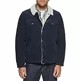 Levi's Corduroy Sherpa Lined Trucker Jacket (Standard and Big & Tall) Veste en Jean, Bleu Marine, X-Large Homme
