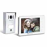 SCS Sentinel, Interphone Vidéo Filaire, Portier avec Platine de Rue d'Extérieur avec visière, Façade en Aluminium, Système Anti-Vandale, Vision Nocturne, Écran 18 cm, Visiokit 7, Garantie 3 Ans