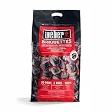 Weber Briquettes (8kg), pour une combustion longue et constante, idéales pour griller longuement les aliments, bois 100% naturel, produit de l'UE, obtenu de manière durable, certifié FSC (17591)