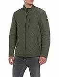 REPLAY Veste matelassée avec fermeture éclair pour homme, Dark Military 432 (Vert), S