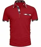 GLESTORE Active Polos Hommes T Shirt Sport Tshirt Manches Courtes Hommes Gym Fitness Shirts Bourgogne 3XL