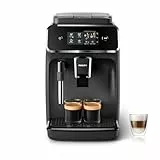 Philips Série 2200 Machine Expresso Automatique - 2 Boissons, Mousseur à Lait Classique, Écran Tactile, Broyeur Céramique, Aroma Seal, Noir Mat (EP2220/10)