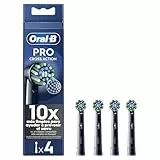 Oral-B Pro Cross Action Noire Brossettes pour Brosse à dents électriques, Pack De 4 Unités