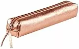 Clairefontaine 400002C - Petite Trousse Slim Cuirisé 4x2,5x19,5 cm en Véritable Cuir, Cuivre