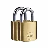 Yale Y110B/30/115/2 - Lot de 2 cadenas laiton 30 mm, anse acier cémenté, 3 clés - Pour Casier Scolaire Ecole, Vestiaire de Sport, Boîte à Outils, Armoire