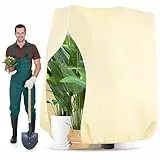 180x120cm 70g/m² Voile Hivernage Plante Exterieur, Indéchirable, Réutilisable Protection Hivernale pour Plantes avec Fermeture Éclair, Beige Housses de Protection pour Plantes pour Palmiers, Olivier