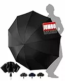 Chakipee Parapluie Pliant Inversé Homme Compact - Voyage Solide Grand Taille Noir Anti Tempete xxl 2 Personnes Automatique Parapluies - Femme Coupe-vent 210T et 10 Sections