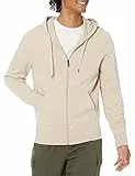 Amazon Essentials Sweat-Shirt à Capuche Léger en Tissu Éponge Entièrement Zippé, Coupe Confortable Homme, Avoine Chiné, L