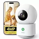 aosu 4MP 2,5K Caméra Surveillance WiFi Intérieure, 5G/2.4 GHz WiFi, Appels à Une Touche, Suivi de Mouvement à 360°, Détection Humaine AI, Compatible avec Alexa pour Bébé/âgées/Animaux