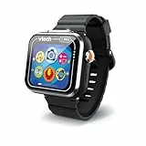 VTech Kidizoom - Smartwatch Max Noir, Montre Intelligente pour Enfants, Double Appareil Photo, vidéo, Jeux, écran Tactile Horizontal, Version ESP, Noir, 5.4 x 22.4 x 1.7 cm