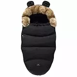 Chancelière Poussette Universelle Confortable Sac de Couchage Bébé Hiver Chaud Imperméable Couverture Emmaillotage pour Poussette, Landaus, Buggy, Siège Auto, Lits Bébé (Noir)
