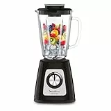 Moulinex Blender mixeur électrique, Bol verre 1,75 L, Puissance 800 W, Verrouillage sûr, Ergonomique, Broyeur à grains, Smoothies, Glace pilée, Blendforce, Noir LM430810