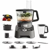 Moulinex Double Force Robot multifonction + 10 accessoires, 1000 W, Blender 2 L, 31 fonctions, Lames Titanium FP825E10