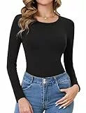 Totatuit sous Vetement Thermique Femme Haut Thermique col Col rond/montant Manches Longues Chauds sous-Vêtements Thermiques Léger sous Pull Thermique Haut T-Shirt