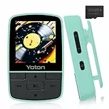 YOTON Lecteur MP3 64 Go avec Clip, Mini Musique MP3 Bluetooth 5.2, Super léger (28.5g),Son HiFi sans Perte, Radio FM, Chronomètre, Enregistreur, Podomètre, etc, avec Écouteurs, Vert