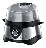 Russell Hobbs Cuiseur d'œufs [Haute qualité] Cook@Home (7 œufs cuisson vapeur/ 3 œufs au plat, base en inox, arrêt automatique, signal sonore, verre doseur, sans BPA, nettoyage facile) 14048-56