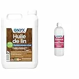 Onyx - Huile de Lin pour Bois - 100% Graines de Lin - Protection, Rénovation et Entretien Bois & Essence à la Térébenthine - Diluant Peinture et Vernis à l’Huile