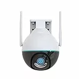 Daewoo Caméra extérieure rotative WiFi EP506 4MP, détection et Suivi de mouvements, Connexion POE, détection sonore, Vision Nocturne en Couleur, filtrage Corps Humain