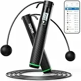 RENPHO Corde à Sauter Intelligente avec Compteur, Corde à Sauter sans Fil Réglable, App Données d'Analyse, Corde a Sauter Fitness Homme Femmes Enfants, Crossfit Équipement d'Entraînement