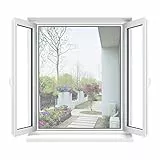 Apalus Moustiquaire Transparente Universelle pour Fenêtre|Maille Lavable | Moustiquaire Ajustable, Bricolage, Taille Maximale de la Fenêtre 150x180cm(Lot de 4, Blanc)