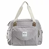 BÉABA, Sac à Langer Genève II, Modulable, Grande contenance, Rangements multiples, Pochette avant amovible, Matelas, Pochette repas isotherme, Système attache poussettes, Gris corail