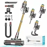 Aspirateur Balai sans Fil 550W/48kPa/70Min, 2.0L Aspirateur sans Fil Puissant avec Brosse Anti-Enmêlement Améliorée, Recharge Murale, Écran Tactile pour Poils d’Animaux Tapis Sols Durs et Voiture