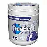 FREEDENT WHITE - Chewing-Gum Menthe Forte - Sans Sucres - Boîte de 60 dragées - 84g