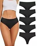 VOENXE Strings Tanga Femme sans Couture Chic,Taille Haute Feminin sous-VêTements,Slip Invisible Multipack Thong,Confortable Women Underwear Tanga,Lot De 5