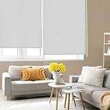 Blindecor Ara | Store enrouleur translucide uni - Gris argent, 130 x 175 cm (largeur x hauteur) | Taille du tissu 127 x 170 cm | Stores pour fenêtres