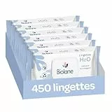 BIOLANE - Lingettes bébé à l'eau - 450 Lingettes - Lot de 6x75 - Nettoyage doux et efficace - Dès la naissance - Qualité Française