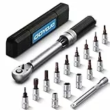 GOYOJO Clé Dynamométrique 1/4' 2-24 Nm, Précision ± 3%, Kit D'entretien 16 Pièces pour Vélos de Route et de Montagne Avec Rallonge 10cm, Embouts Hexagonaux et Torx, Douilles
