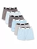 Lower East LE215 Caleçon, Bleu Clair/Gris (Lot de 6), Homme