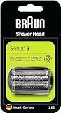 Braun Tête de Rasage, ORIGINALE, Compatible Avec Les Rasoirs Electriques Series 3 Pour Hommes, Pièce De Rechange Avec Des Lames Flexibles, A La Barbe, 31B, Noir
