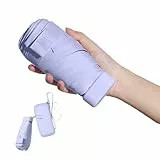 Ruspela Mini Parapluie de Voyage Compact et Pliable, pour le Soleil et la Pluie, Résistant au Vent et aux UV, Avec étui Zippé - Pour Femme et Fille Petit Parapluie de Poche Solide