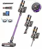CHEBIO 550W/45000Pa Aspirateur Balai sans Fil, 70 Mins Aspirateur sans Fil Puissant avec LED Écran Tactile et Brosse Anti-Emmêlement, 1,5L Aspirateur Balai pour Les Poils d'animaux/Tapis/Sols Durs